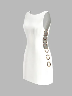 Online O-Ring Cutout Sleeveless Dress Casual Dresses|Work Dresses