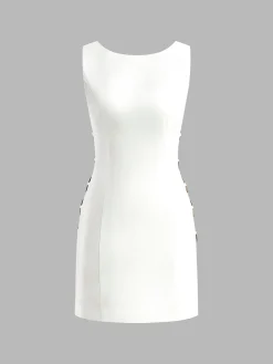 Online O-Ring Cutout Sleeveless Dress Casual Dresses|Work Dresses