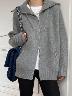 Online Oversized Open Collar Cardigan Cardigans|Sweaters & Cardigans