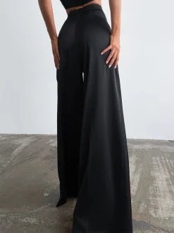 Clearance Oversized Satin Wide Leg Dress Pants Wide Leg|Pants