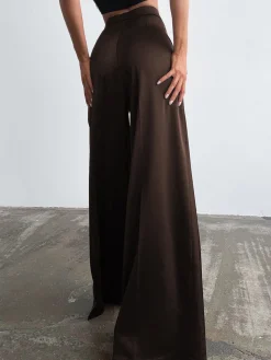 Clearance Oversized Satin Wide Leg Dress Pants Wide Leg|Pants