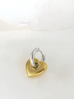 Outlet 1pc Contrast Heart Drop Earrings Earrings
