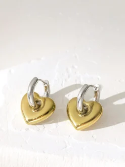 Discount 1pc Contrast Heart Drop Earring Accessories
