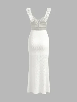 Hot Pearl Keyhole Neckline Cami Long Dress Casual Dresses|Summer Dresses