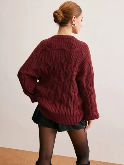 Sale Plain Draped Pullover Sweater Sweater Tops|Sweaters & Cardigans
