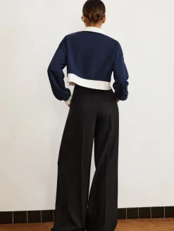 Discount Plain Drawstring Wide-Leg Pants Pants|Bottoms
