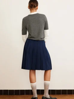 Hot Pleated Midi Skirt With Belt Skirts|Bottoms