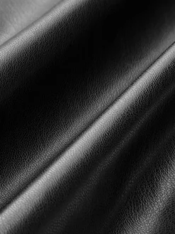 New Pleated Split PU Leather Skirt Skirts|Bottoms