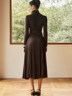 Hot Pleated Suede Skirt Skirts|Bottoms