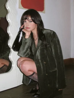 Sale Retro Velvet Blazer Outerwear|Blazers