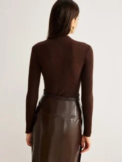 Best Retro Wool-Blend Panel Slim Sweater Sweater Tops|Sweaters & Cardigans