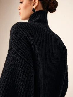 Outlet Ribbed Lapel Button Knit Outerwear Sweater Tops|Outerwear