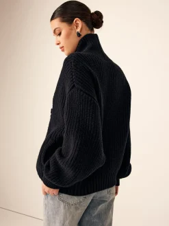 Online Ribbed Lapel Button Knit Outerwear Sweater Tops|Outerwear