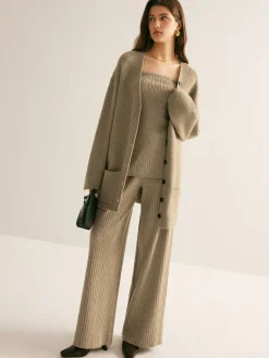 Ribbed Strapless Slit Sweater Vest Sweater Vests|Sweaters & Cardigans