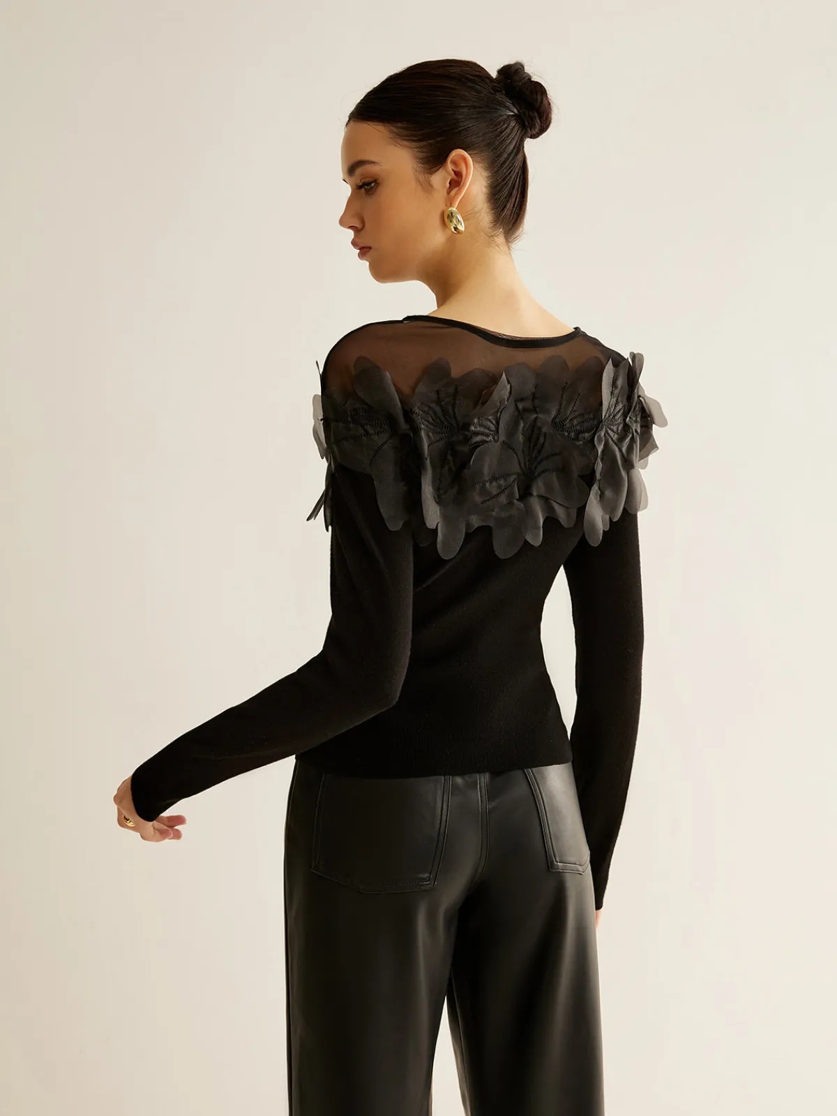 Romance Floral Decor Slim Blouse Blouses & Shirts|Tops
