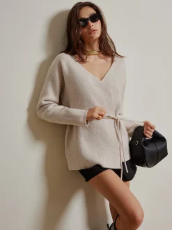 Online Rope Belted Wrap Cardigan Cardigans|Sweaters & Cardigans