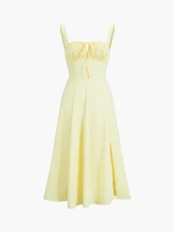 Outlet Ruched Cup Detail Long Sundress Vacation Dresses|Summer Dresses