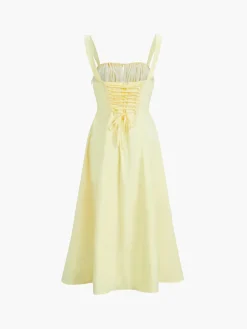 Outlet Ruched Cup Detail Long Sundress Vacation Dresses|Summer Dresses