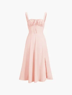 Outlet Ruched Cup Detail Long Sundress Vacation Dresses|Summer Dresses