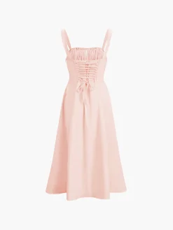 Outlet Ruched Cup Detail Long Sundress Vacation Dresses|Summer Dresses