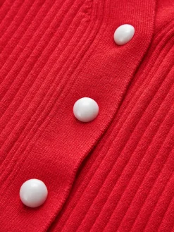 Discount Ruffled Trim Pearl Button Long Sleeve Cardigan Cardigans|Sweaters & Cardigans