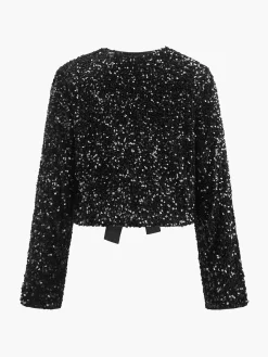 Clearance Sequins Velvet Bow Blazer Outerwear|Blazers