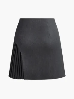 Sale Side Pleated Buckle Belted Skirt Skirts|Bottoms