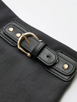 Discount Side Pleated Buckle Belted Skirt Skirts|Bottoms
