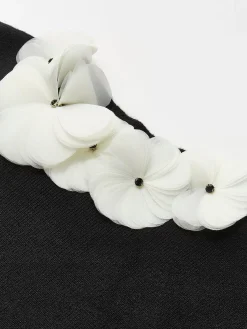 Discount Solid Long Sleeve Floral Knit Top Sweater Tops|Sweaters & Cardigans