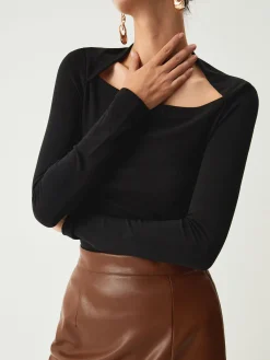 Outlet Solid Long Sleeve Shirt T-shirts|Tops