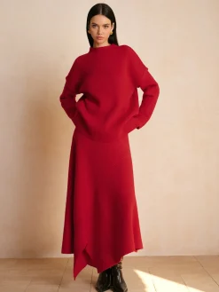 Discount Stand Collar Plain Shift Sweater Knitwear|Matching Sets