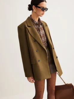 New Suede Back-Slit Blazer Outerwear|Blazers