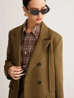 New Suede Back-Slit Blazer Outerwear|Blazers