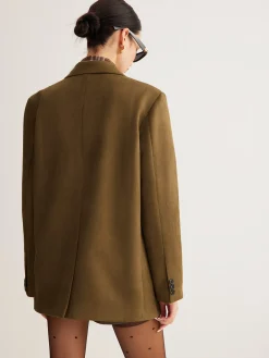 New Suede Back-Slit Blazer Outerwear|Blazers