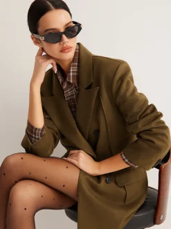New Suede Back-Slit Blazer Outerwear|Blazers