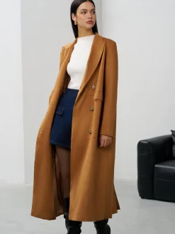 Outlet Suede Button Long Blazer Outerwear|Blazers