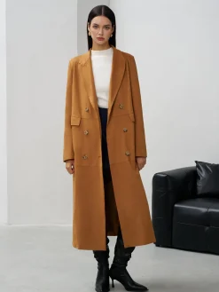 Outlet Suede Button Long Blazer Outerwear|Blazers