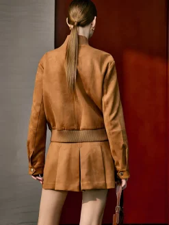 Clearance Suede Zipper Jacket Outerwear|Jackets