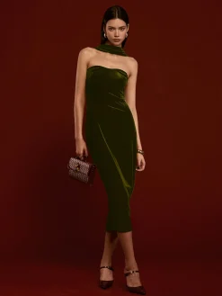 Sale Sweetheart Backless Velvet Dress Black Dresses|Cocktail & Party Dresses