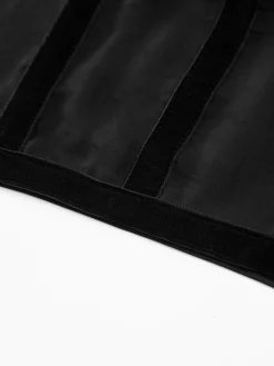 Outlet Tied Mesh Corset Crop Top Corset Tops|Crop Tops