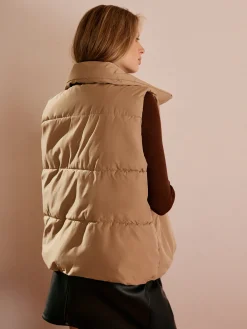 Outlet Turtleneck Quilted Zipper Vest Outerwear|Vests