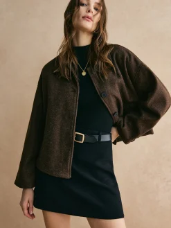 Clearance Tweed Button Down Jacket Outerwear|Jackets