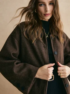Sale Tweed Button Down Jacket Outerwear|Jackets