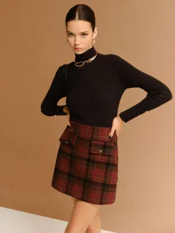 Online Tweed Checked Mini Skirt Skirts|Bottoms