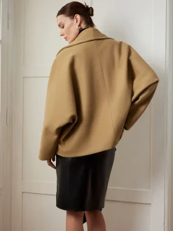Discount Tweed Pockets Loose Coat Outerwear|Coats