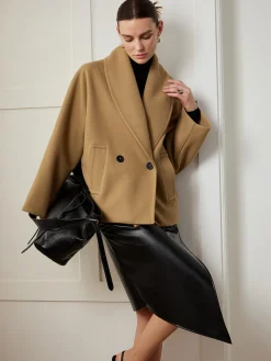Discount Tweed Pockets Loose Coat Outerwear|Coats