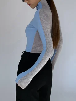 Outlet Two Tone Double Sided Long Sleeve Knit Top Sweater Tops|Sweaters & Cardigans