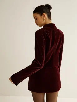 Online Velvet Lapel Short Blazer Outerwear|Blazers