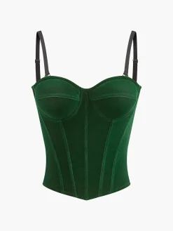 Discount Velvet Piping Zipper Cami Top Tank Tops & Camis|Tops