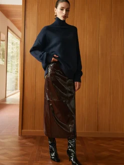 Clearance Versatile Plain Turtleneck Sweater Sweater Tops|Sweaters & Cardigans